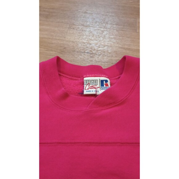 Vintage USA Russell Sweatshirt Mens Medium Pink Reverse Weave Fleece Crew Neck - Picture 5 of 16